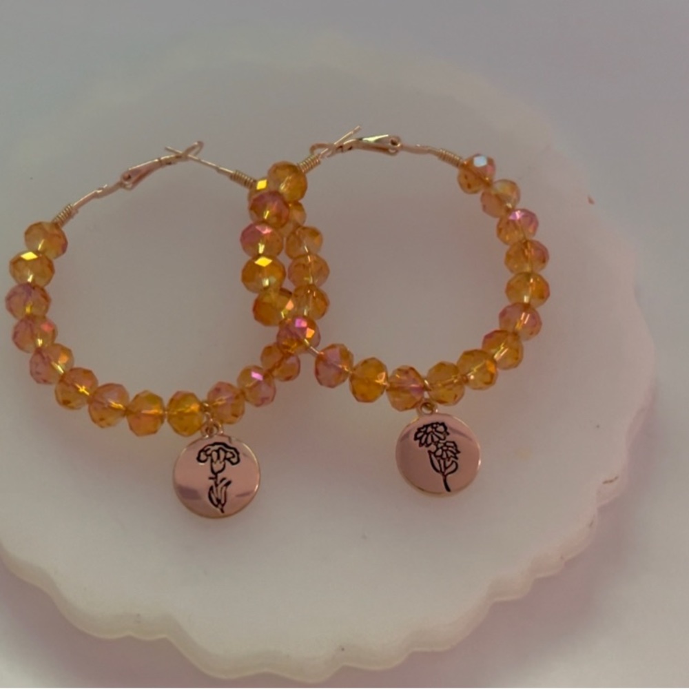 Beaded hoop earrings